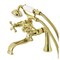 Kingston Brass KS228PB Deck Mount Clawfoot Tub Faucet with Hand Shower, Polished Brass KS228PB - alternate 1